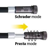 SmartHead™ ThreadLock works with Presta and Schrader valves